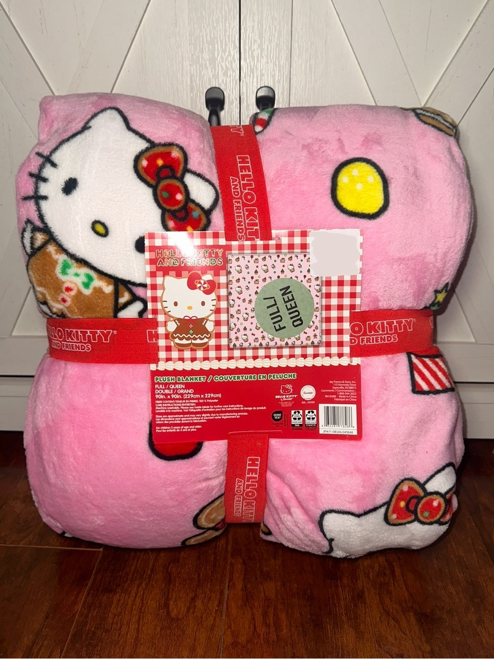 Hello Kitty Pink Gingerbread Queen Plush Throw Blanket